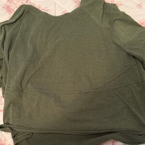 Casual Olive Green Women's Short Sleeve Top